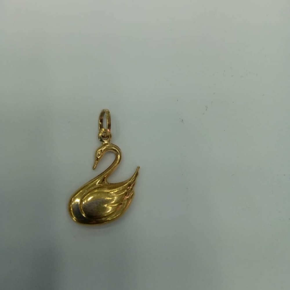 18K Gold Swan Pendant